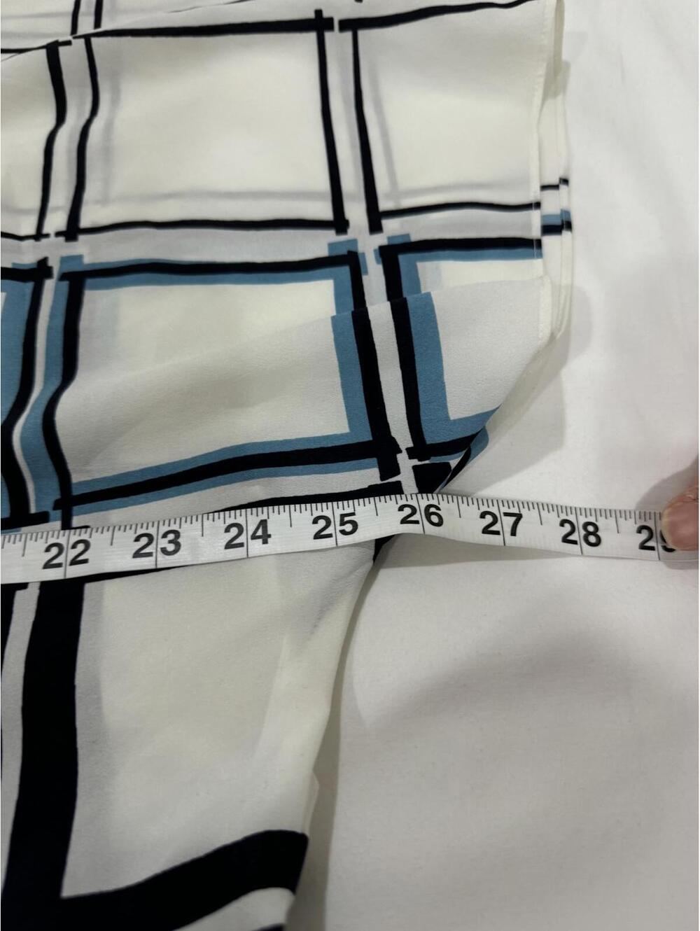 Alex Marie Windowpane Grid Plaid Business Casual Blouse Top Size XL White Blue - Picture 6 of 7